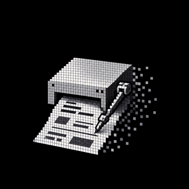 Mosaic pixel art AI script engine automatically writing a script