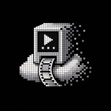 Mosaic pixel art cloud machine automatically producing film