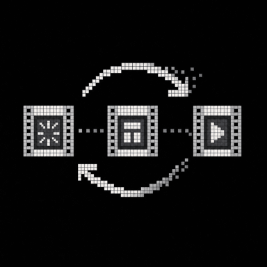 Mosaic pixel art film modules connected in a refresh loop